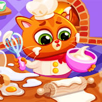 Lovely Virtual Cat At Restaurant