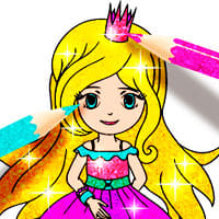 Princess Coloring Glitter